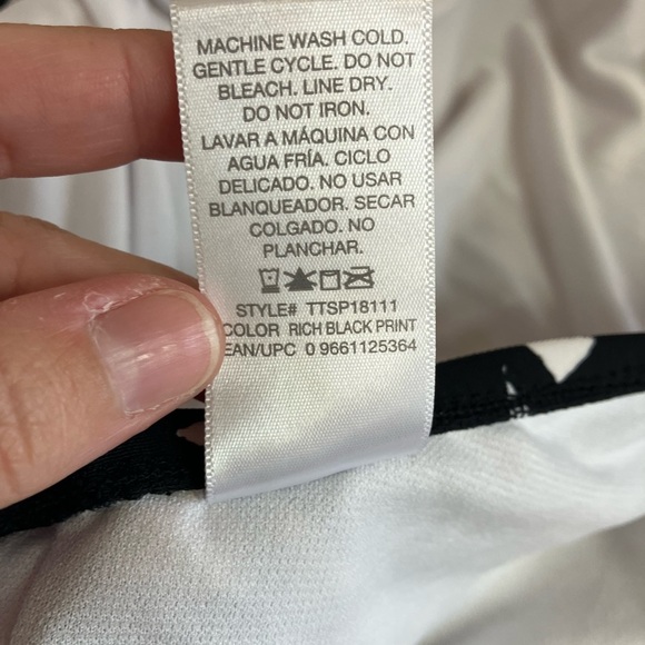 Time and Tru Black and White One Piece Swimsuit with Geometric Design - Picture 6 of 6